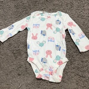 Carter's White and Pink Animal Print Bodysuit